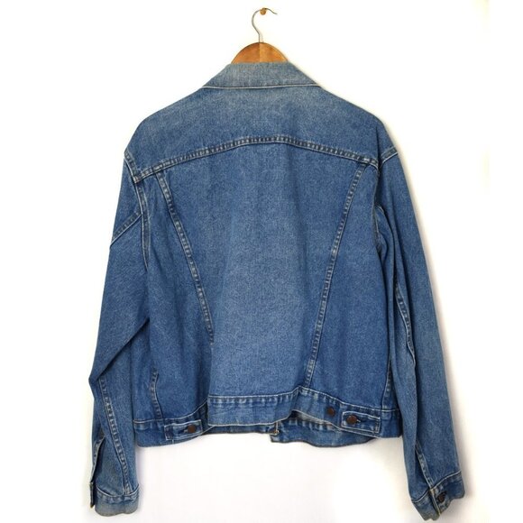Vintage Rugged Wear Blue Denim Button Down Trucker Jacket Size XL - Picture 3 of 16